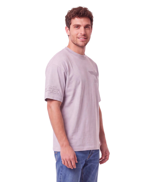 Playera Lila Boy London Hombre Estampado Tonal Original Brand