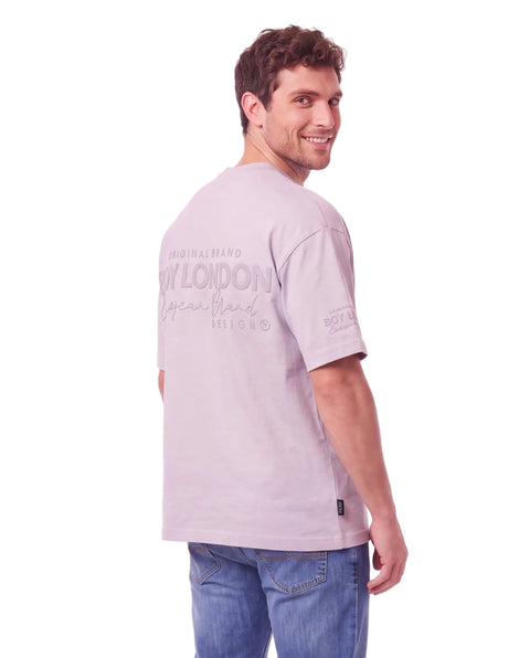 Playera Lila Boy London Hombre Estampado Tonal Original Brand