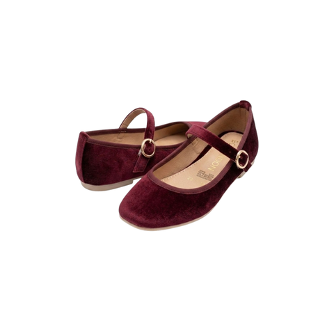 Zapato Mary Jane De Dama Boy London Terciopelo Vino shoes