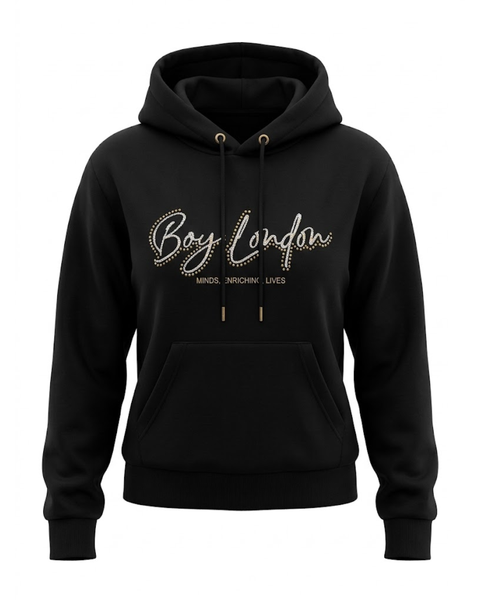 Sudadera Negro de mujer Boy London Pedrería Dorada