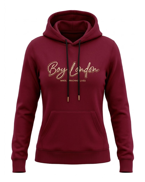 Sudadera Vino De Mujer Boy London Pedrería Dorada Minds