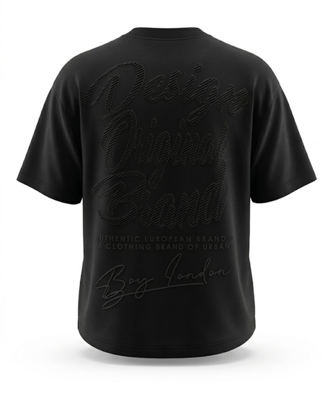 Playera Oversize Boy London Negro Relieve Tonal