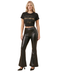 Leggins flare Negro Acampanado Para Mujer De Vinipiel Boy London