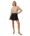 Falda Boy London Mini Negra con Cadena Plateada y Aberturas Frontales