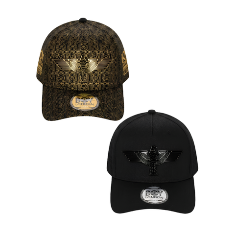 2 Pack Gorra De Hombre Ajustable Boy London Color Negro Dorado Talla Unitalla Geométrico