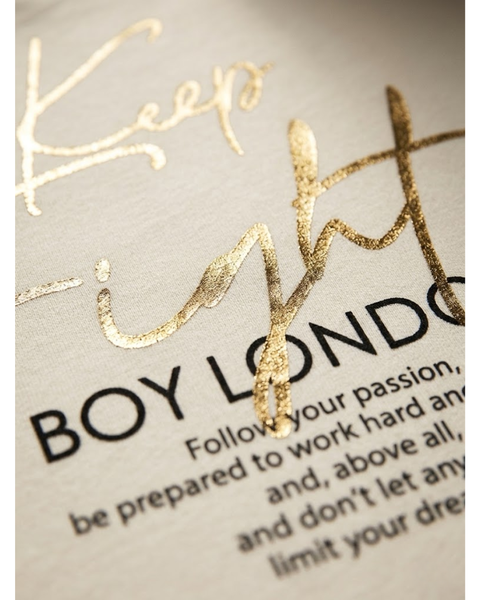 Playera Boy London Mujer beige Dorado