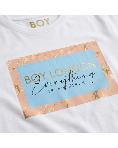 Playera Blanca de Mujer Boy London Everything Is Possible