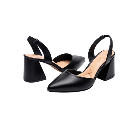 Zapatos Slingback Negro de dama Boy London Tacón Grueso Shoes