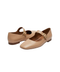 Zapato Mary Jane de Dama Beige Hebilla Dorada Boy London Shoes