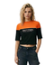Playera Boy London Mujer Naranja Negro England Crop