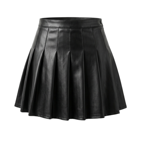 Falda Boy London Mini Plisada de Piel Sintética Negra