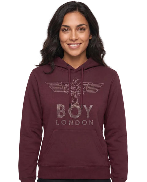 Sudadera Vino de Mujer Boy London Águila Pedrería