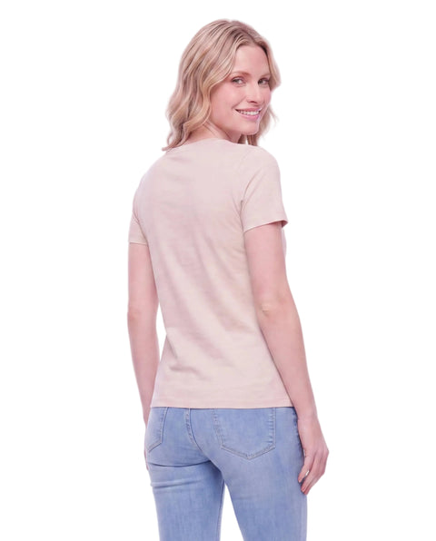 Playera Boy London Mujer Crema Plateado Perlas