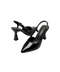Zapatillas Tacones De Dama Elegantes Boy London Shoes Negro de Charol