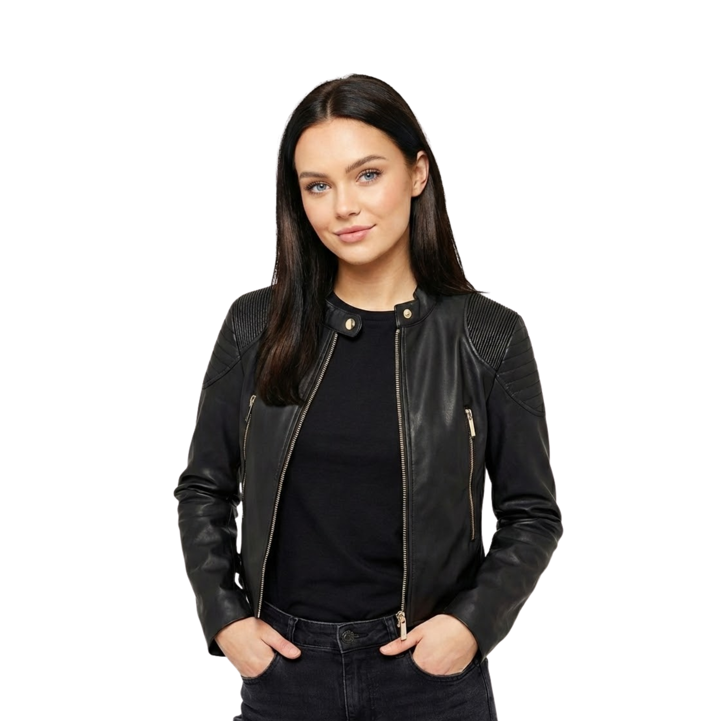 Chamarra Vinipiel Casual Biker De Dama Boy London