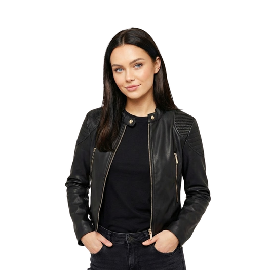 Chamarra Vinipiel Casual Biker De Dama Boy London