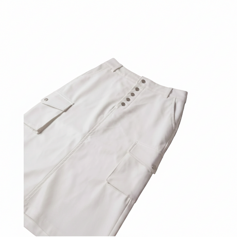 Falda Boy London Mujer Blanca Cargo Midi Utility