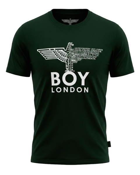 Playera Verde Manga Corta De Águila Con Letras Blancas Boy London