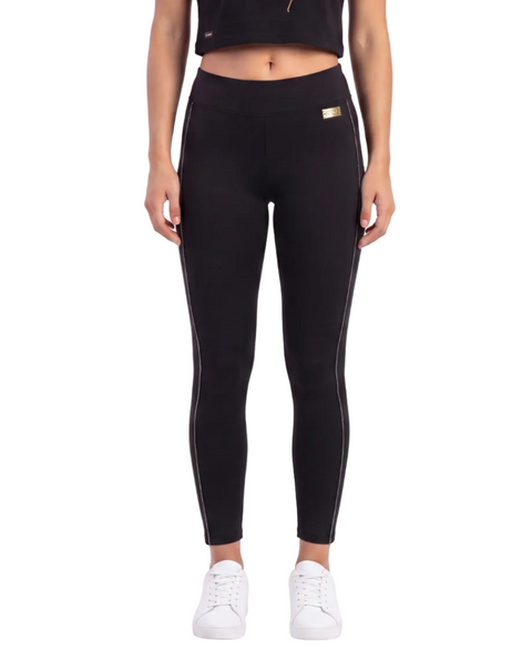 Leggins Boy London Mujer Negros Placa Dorada Placa