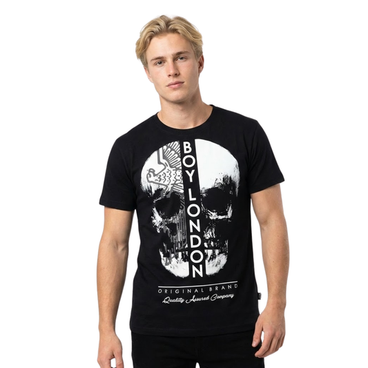 Playera Manga Corta De Hombre Calavera Con Logo Boy London