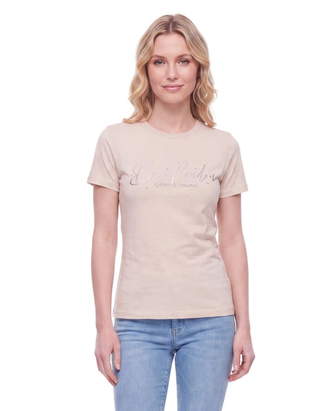 Playera Boy London Mujer Crema Plateado Perlas