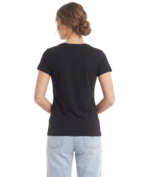 Playera Boy London Mujer Negra Ladies Foil Dorado Animal