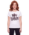Playera Blanca de Mujer Foil Rosa Letras Brillantes Boy London