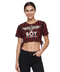 Crop Top Boy London Dama Franjas Rojas Negro